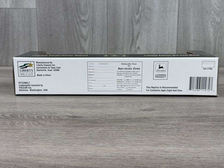 Peterbuilt John Deere Celebrating 160 Years Tractor/Trailer, 1/64, Liberty Classics By SpecCast