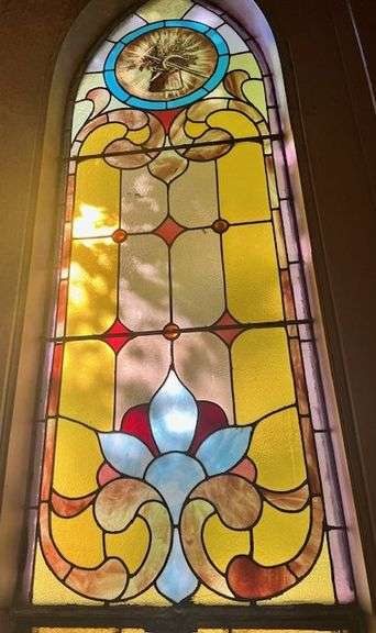 20.5" W X 87.5" H Stained Glass Window