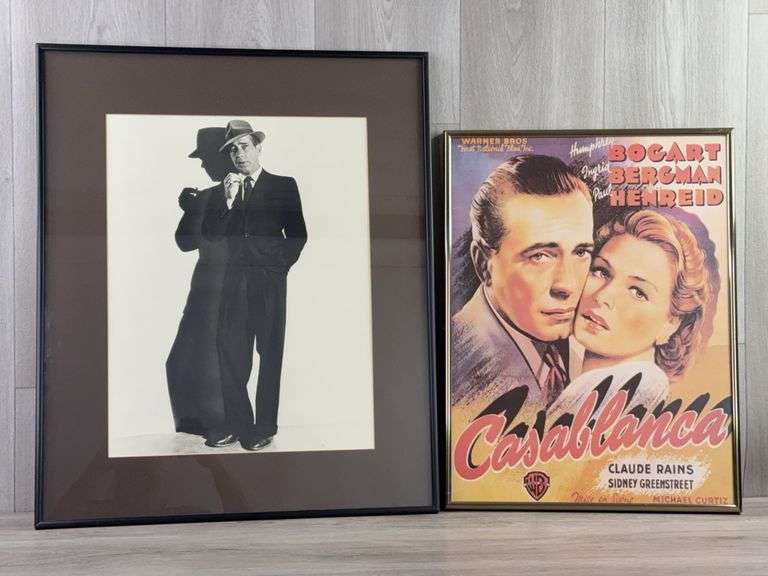 Humphrey Bogart-20”Wx24”H & Casablanca-15”Wx20”H Framed Pictures