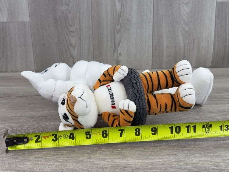Uniroyal Tiger 9" & Michelin Man 14 1/2" Tall Stuffed Toys