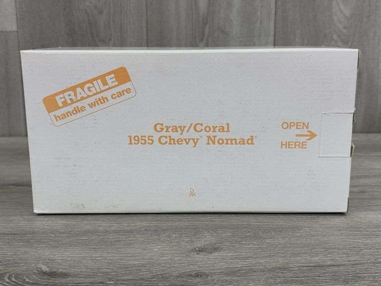 1955 Chevy Nomad Station Wagon, Coral/Grey, 1/24, Danbury Mint, Certificate Of Title