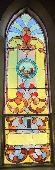 23.5" W X 87.5" H Stained Glass Window