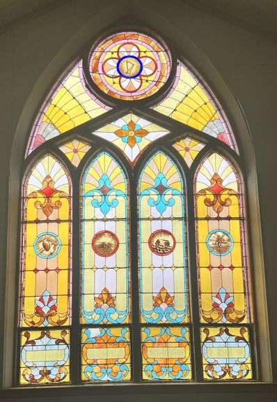 Large Stained Glass Window - 121" W X 157" H Overall