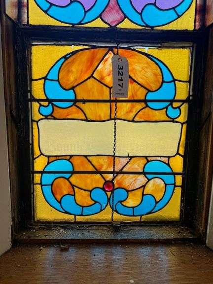 20.5" W X 87.5" H Stained Glass Window
