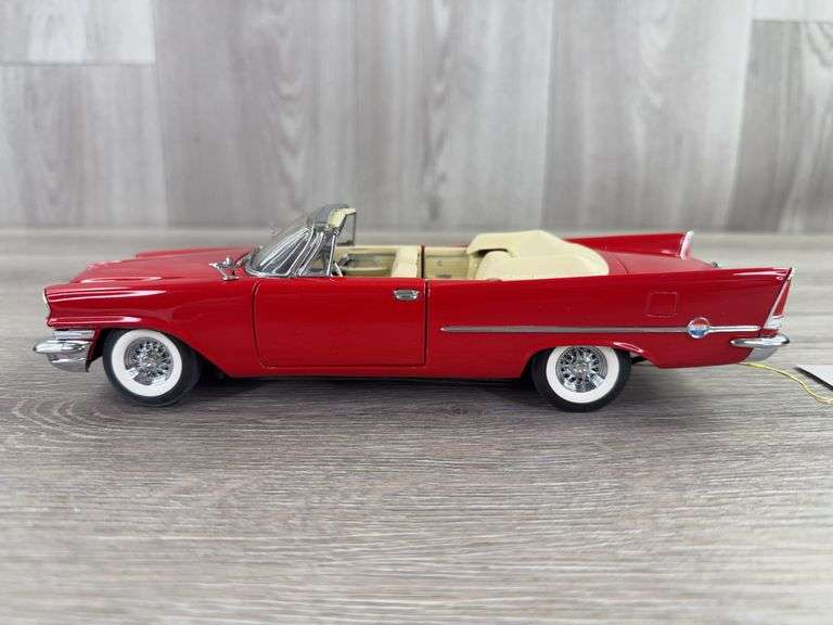 1957 Chrysler 300 Convertible, Red, 1/24, Franklin Mint Precision Models, Certificate Of Authenticity, #490/500, Main Street Products USA Limited Edition Exclusive, Outer Shipping Box