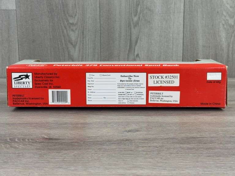 Peterbuilt 379 Conventional Semi Bank, 1/64, Liberty Classics By Spec Cast