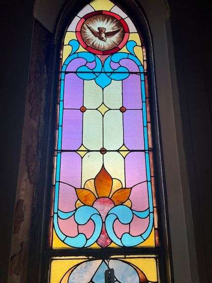 20.5" W X 87.5" H Stained Glass Window