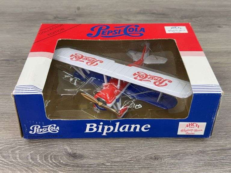 Pepsi-Cola Biplane, 9", Arch Inc. Flying Time Series, Collector Edition