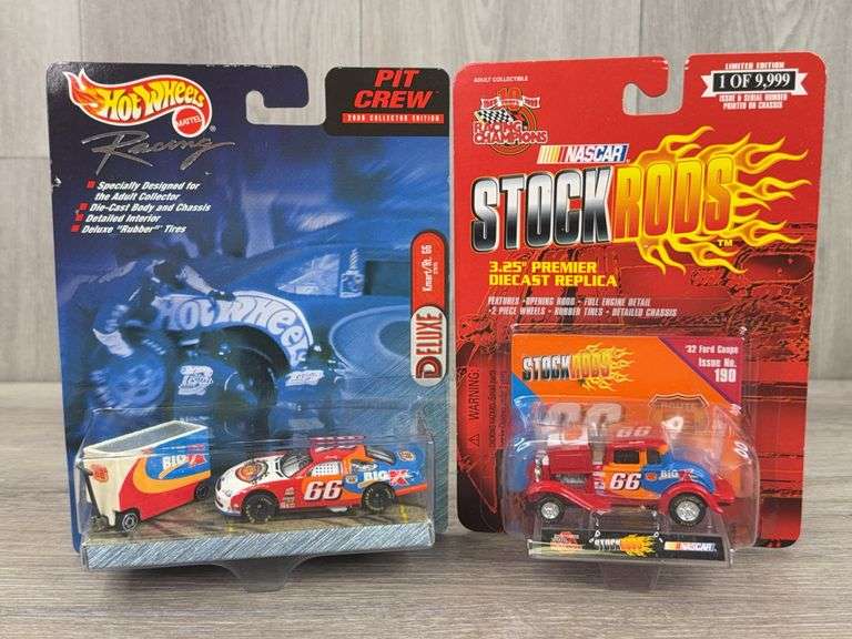 Darrell Waltrip #66 Kmart Pit Crew & 32 Ford Coupe Stock Rods, 3", Hot Wheels & Racing Champs