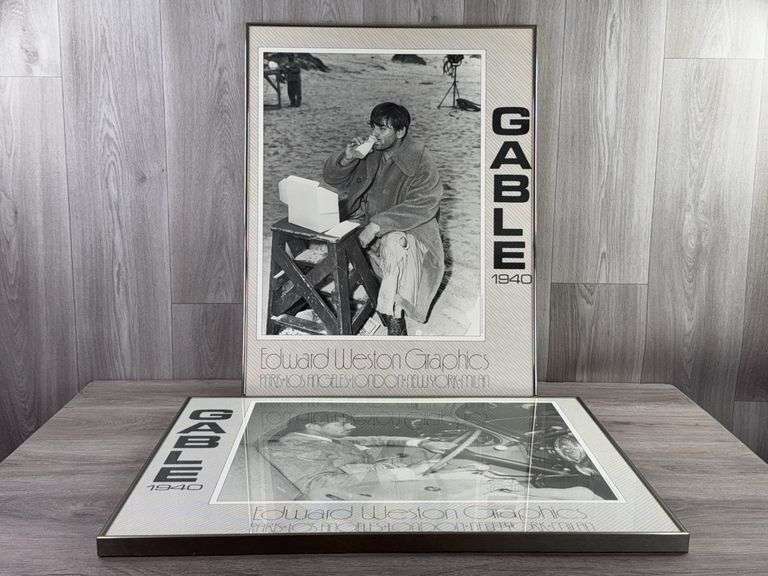 2-1940 Clark Gable Framed Pictures, 22”x29”