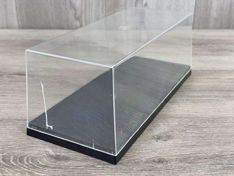 1990 GM HX3 Hybrid Van Concept Model in Display Case 9 3/4" × 4" × 3 3/4", Tire Missing On Passenger’s Side