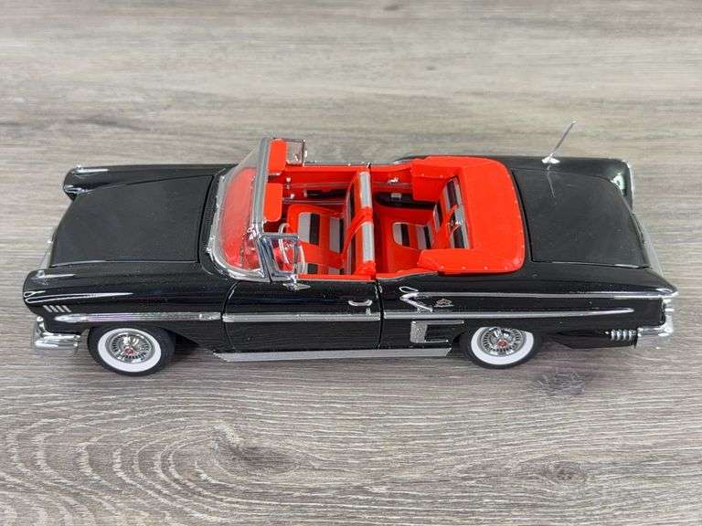1958 Chevrolet Impala Convertible, Onyx Black, 1/24, Danbury Mint, Certificate Of Title, Limited Edition, #422/5000