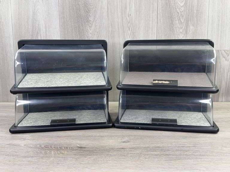 4 Franklin Mint Cobblestone Deluxe Display Case for 1/24 scale model cars, 11 1/4”x7”x5”