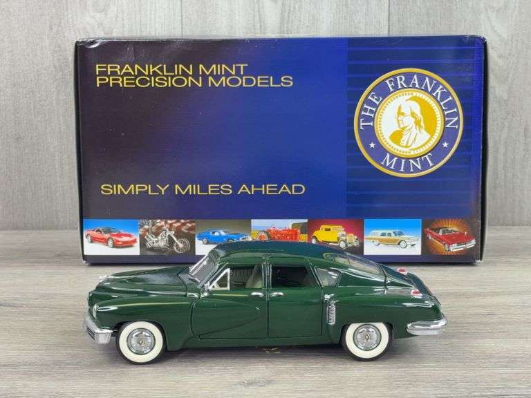 1948 Tucker, Production Car #17, Dark Green, 1/24, Franklin Mint Precision Models, Certificate Of Authenticity, #727/2500, Collector Portfolio