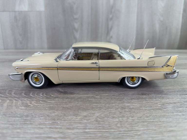 1958 Plymouth Fury Hardtop, Buckskin Beige, 1/24, Danbury Mint, Certificate Of Title