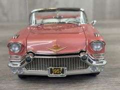 1957 Cadillac Eldorado Biarritz Convertible, Rose/White, 1/24, Danbury Mint, No Paperwork