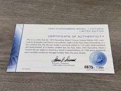 1933 Duesenburg Model J Victoria, Maroon, 1/24, Franklin Mint Precision Models, Certificate Of Authenticity, Limited Edition, 675/1500, Collector Portfolio, Outer Shipping Box