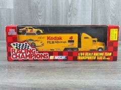 Sterling Marlin #4 Kodak Film Racing Transporter W/Car, 1/64, Racing Champions,  1996 Edition