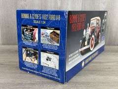 1932 Ford V8 Convertible Sedan, Bonnie & Clyde Edition, 1/24, Maroon/Black, Franklin Mint Precision Models, Collector Portfolio, Paperwork & Accessories Included