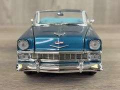 1956 Chevrolet Bel Air Convertible, 1/24, Blue/Turquiose, Franklin Mint Precision Models, Certificate Of Authenticity, #659/1500, Collector Portfolio