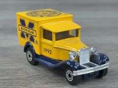 2 Michigan Wolverines Tractor Trailers-8", 1996 & 1997 White Rose Collectibles, Matchbox; 1992 Michigan Ford Model A-3", Matchbox