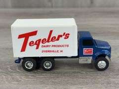 John Deere Peterbuilt Dump Trailer-Needs Repair, Goodwill & Tegeler’s Dairy Delivery Vans, Roadmasters Tilt Car Hauler & Pup Trailer, 1/64, Mostly Ertl