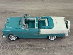 1955 Chevrolet Bel Air Convertible, Turquoise/White, 1/24, Danbury Mint, Limited Edition, #141/1000, No Paperwork