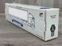 1993 Kenworth K100E A White- New Idea Christmas Tractor Trailer Lockable Coin Bank, 1/64, Liberty Classics Inc., Spec-Cast
