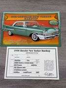 1958 Chrysler New Yorker Hardtop, Spring Green/Cypress Green, 1/24, Danbury Mint, Certificate Of Title