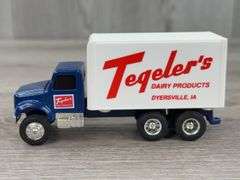 John Deere Peterbuilt Dump Trailer-Needs Repair, Goodwill & Tegeler’s Dairy Delivery Vans, Roadmasters Tilt Car Hauler & Pup Trailer, 1/64, Mostly Ertl