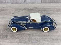 1935 Auburn 851 Speedster, Blue, 1/24, Franklin Mint, Certificate Of Authenticity, #3221/9900, Collector Portfolio, Die-Cast Collector Club Special Limited Edition, 2002 Inaugural Year Issue