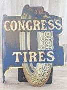 Metal Congress Tires Sign, 16" × 21" × 2"