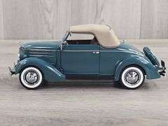 1936 Ford Deluxe Cabriolet Convertible, Bambalino Blue, 1/24, Danbury Mint, Certificate Of Title, Limited Edition, #90/5000