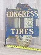 Metal Congress Tires Sign, 16" × 21" × 2"
