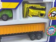Construction Work Action Team Set, Semi and Trailer is 10", Road Tough, Super Hauler Sport