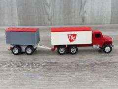 3 Grain Trucks & Pups, 1/64, Ertl, 1 Pup Appears Repainted