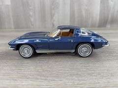 1963 Corvette Sting Ray Z06, Blue, 1/24, Franklin Mint Precision Models, Certificate, Limited Edition, #1466/3000, Outer Shipping Box