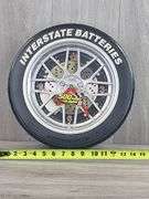 Interstate Batteries Tire Clock, 14”W, Plastic & Metal