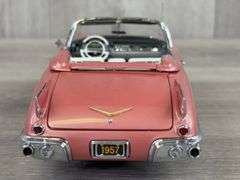 1957 Cadillac Eldorado Biarritz Convertible, Rose/White, 1/24, Danbury Mint, No Paperwork