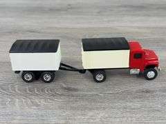 3 Grain Trucks & Pups, 1/64, Ertl, 1 Pup Appears Repainted