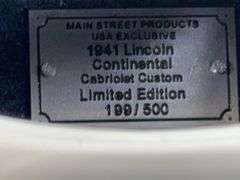 1941 Lincoln Continental Cabriolet Custom, Beige, 1/24, Franklin Mint Precision Models, Certificate Of Authenticity, #199/500, Main Street Products USA Limited Edition Exclusive, Collector Portfolio