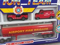 Airport Fire Brigade Action Team Set, Semi & Tanker are 10", Construction Work, Road Tough