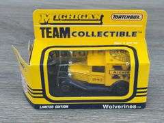 2 Michigan Wolverines Tractor Trailers-8", 1996 & 1997 White Rose Collectibles, Matchbox; 1992 Michigan Ford Model A-3", Matchbox