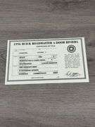 1956 Buick Roadmaster Riveria 4-Door Hardtop, Seminole Red/Cameo Beige, 1/24, Danbury Mint, Certificate Of Title