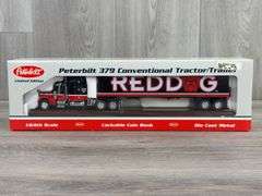 Peterbuilt 379 Red Dog Conventional Semi Tractor Trailer Lockable Coin Bank, 1/64, Liberty Classics By Spec Cast