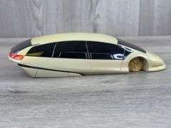 1990 GM HX3 Hybrid Van Concept Model in Display Case 9 3/4" × 4" × 3 3/4", Tire Missing On Passenger’s Side