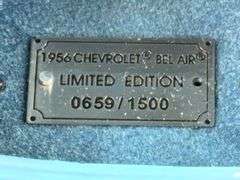 1956 Chevrolet Bel Air Convertible, 1/24, Blue/Turquiose, Franklin Mint Precision Models, Certificate Of Authenticity, #659/1500, Collector Portfolio