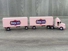 WhiteGMC Aero Conventional Brachs Tractor Trailer W/Pup Trailers, 1/64, Ertl