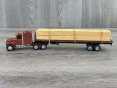 Custom Built Ford LTL-9000 W/Sleeper & Flat Bed Wooden Trailer, 1/64