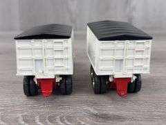 3 Grain Trucks & Pups, 1/64, Ertl, Grain Co. Truck Is Dump